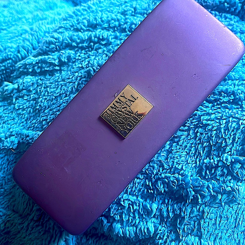 Jimmy Crystal NY Glasses Case deep purple plum vintage